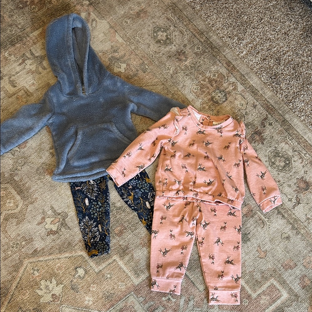 Cozy Kids' Outfit Sets - Blue and Pink